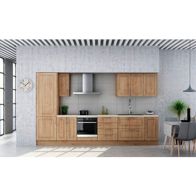 Bricomart PUERTA PARA MUEBLE DE COCINA OVIEDO MADERA ROBLE OSCURO MATE MDF 13X60CM