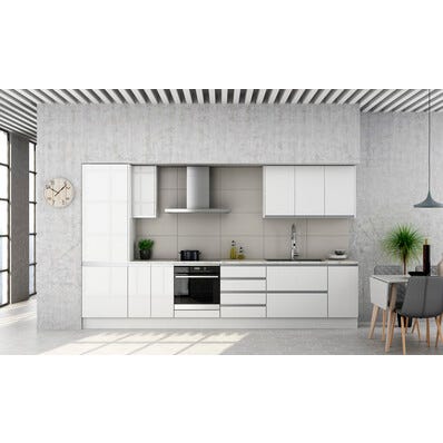Bricomart PUERTA PARA MUEBLE DE COCINA TOLEDO BLANCO BRILLO PET 80X50CM