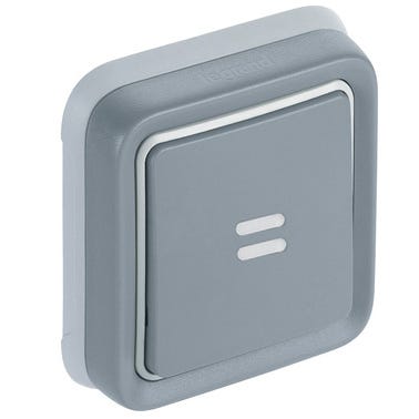 Bricomart PULSADOR EMPOTRAR CON LUZ SERIE PLEXO GRIS IP55
