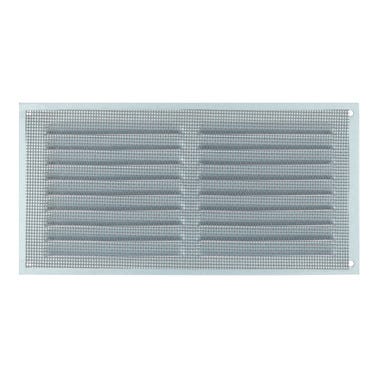 Bricomart REJILLA DE VENTILACION CON MOSQUITERA SOBREPONER ALUMINIO BRUTO 10 X 20 CM. ESPESOR 0.8 MM