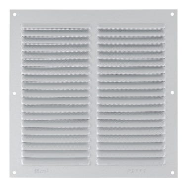 Bricomart REJILLA DE VENTILACION CON MOSQUITERA SOBREPONER ALUMINIO BRUTO 20 X 20 CM. ESPESOR 0.8 MM