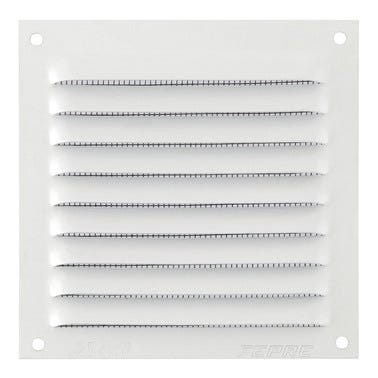 Bricomart REJILLA DE VENTILACION CON MOSQUITERA SOBREPONER ALUMINIO BLANCO 10 X 10 CM. ESPESOR 0.8 MM