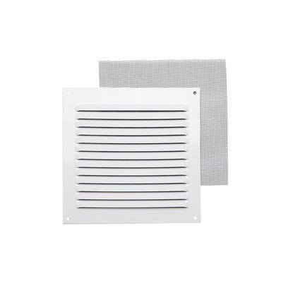 Bricomart REJILLA DE VENTILACION CON MOSQUITERA SOBREPONER ALUMINIO BLANCO 10 X 10 CM. ESPESOR 0.8 MM