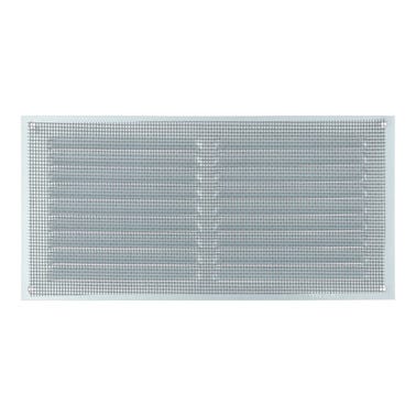 Bricomart REJILLA DE VENTILACION CON MOSQUITERA SOBREPONER ALUMINIO BLANCO 10 X 20 CM. ESPESOR 0.8 MM