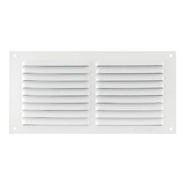 Bricomart REJILLA DE VENTILACION CON MOSQUITERA SOBREPONER ALUMINIO BLANCO 10 X 20 CM. ESPESOR 0.8 MM