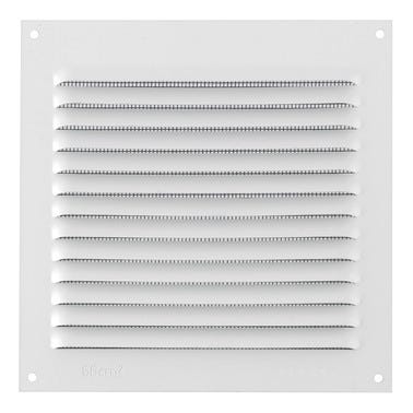 Bricomart REJILLA DE VENTILACION CON MOSQUITERA SOBREPONER ALUMINIO BLANCO 15 X 15 CM. ESPESOR 0.8 MM