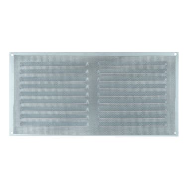 Bricomart REJILLA DE VENTILACION CON MOSQUITERA SOBREPONER ALUMINIO BLANCO 15 X 30 CM ESPESOR 0.8 MM
