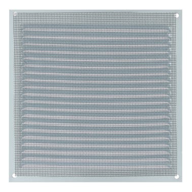 Bricomart REJILLA DE VENTILACION CON MOSQUITERA SOBREPONER ALUMINIO BLANCO 17 X 17 CM. ESPESOR 0.8 MM