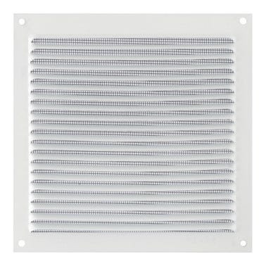 Bricomart REJILLA DE VENTILACION CON MOSQUITERA SOBREPONER ALUMINIO BLANCO 17 X 17 CM. ESPESOR 0.8 MM