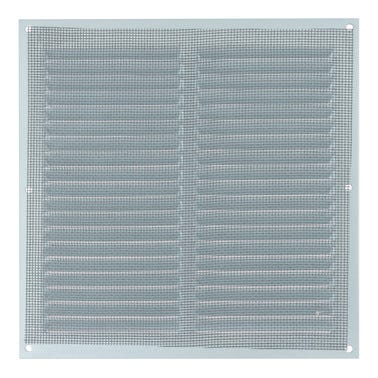 Bricomart REJILLA DE VENTILACION CON MOSQUITERA SOBREPONER ALUMINIO BLANCO 20 X 20 CM. ESPESOR 0.8 MM