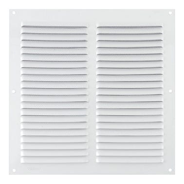 Bricomart REJILLA DE VENTILACION CON MOSQUITERA SOBREPONER ALUMINIO BLANCO 25 X 25 CM. ESPESOR 0.8 MM