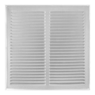 Bricomart REJILLA DE VENTILACION CON MOSQUITERA SOBREPONER ALUMINIO BLANCO 30 X 30 CM. ESPESOR 0.8 MM