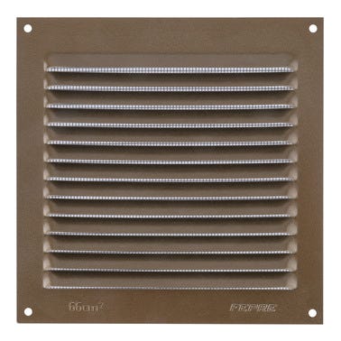 Bricomart REJILLA DE VENTILACION CON MOSQUITERA SOBREPONER ALUMINIO BRONCE 15 X 15 CM. ESPESOR 0.8 MM