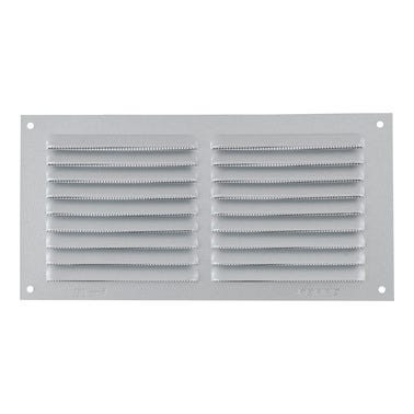 Bricomart REJILLA DE VENTILACION CON MOSQUITERA SOBREPONER ALUMINIO BRUTO 10 X 20 CM. ESPESOR 0.8 MM