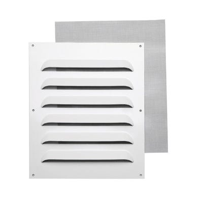 Bricomart REJILLA DE VENTILACION CON MOSQUITERA SOBREPONER BLANCO 30 X 25 CM ESPESOR 1.5 MM