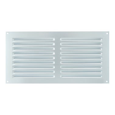 Bricomart REJILLA DE VENTILACION SOBREPONER ALUMINIO BLANCO 15 X 30 CM ESPESOR 0.6 MM