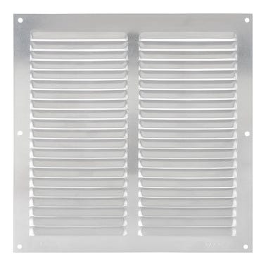 Bricomart REJILLA DE VENTILACION SOBREPONER ALUMINIO BRUTO 25 X 25 CM ESPESOR 0.4 MM