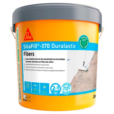 Bricomart REVESTIMIENTO ELÁSTICO IMPERMEABILIZANTE SIKAFILL-370 FIBRAS 20 KG ROJO TEJA