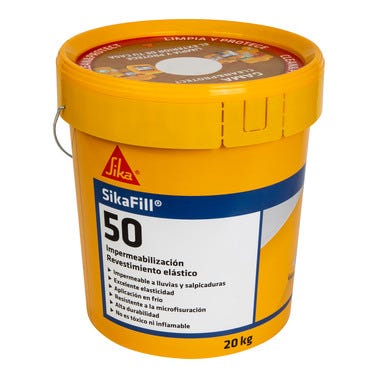 Bricomart REVESTIMIENTO ELÁSTICO IMPERMEABILIZANTE SIKAFILL-50 20 KG ROJO
