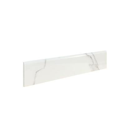 Bricomart RODAPIE CERAMICO 8X45CM MARMOL BLANCO BRILLO. PACK 4 UNIDADES
