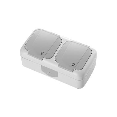 Bricomart SCHUKO DOBLE SERIE SIEMENS COLOR GRIS IP54