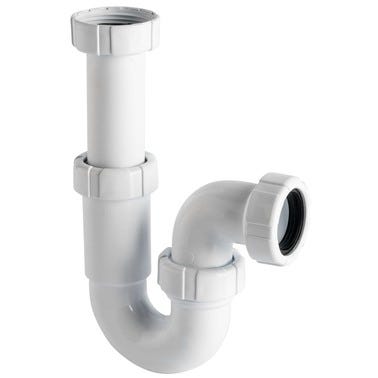 Bricomart SIFON LAVABO CURVO EXTENSIBLE 1 1/2" BLANCO