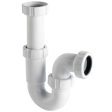 Bricomart SIFON LAVABO CURVO EXTENSIBLE 1 1/4"-1 1/2" BLANCO