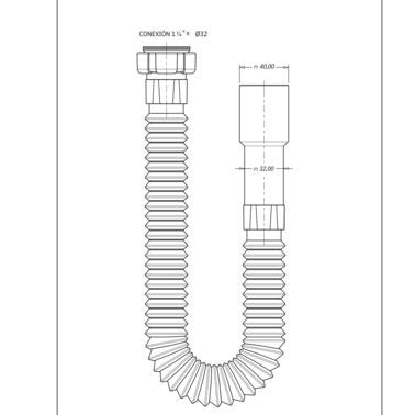 Bricomart SIFÓN LAVABO EXTENSIBLE 1 1/4"-32-40MM BLANCO