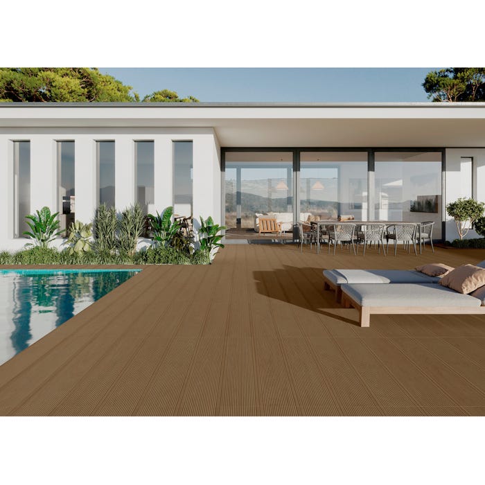 Bricomart SUELO PORCELANICO 23X120CM TEXU DECK NOGAL