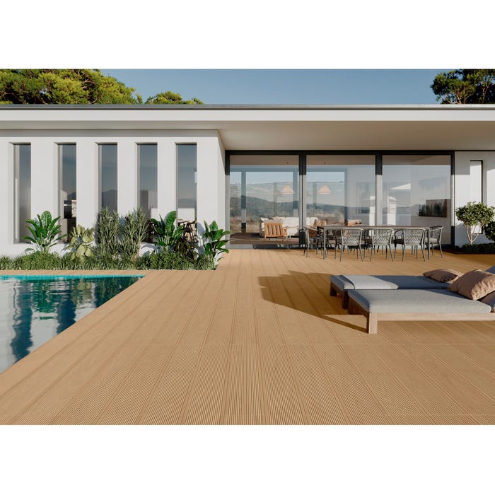 Bricomart SUELO PORCELANICO 23X120CM TEXU DECK ROBLE