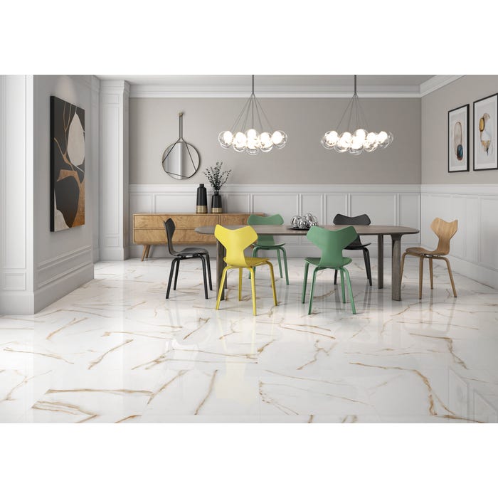 Bricomart SUELO PORCELÁNICO 60X120CM LAKE GOLD BRILLO