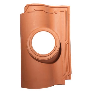 Bricomart TEJA CERÁMICA CON SALIDA DE HUMOS CIRCULAR PARA TEJA S10 ROJO FLAMEADO