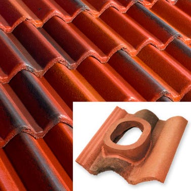 Bricomart TEJA DE HORMIGÓN CON SALIDA DE HUMOS CIRCULAR TEIDE BRONCE