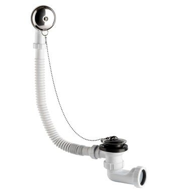Bricomart VÁLVULA BAÑERA 70MM-1 1/2" ESPACIO REDUCIDO BLANCO