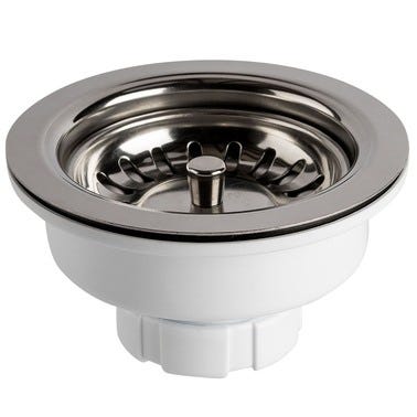 Bricomart VALVULA FREGADERO 115MM CON VÁSTAGO BLANCO