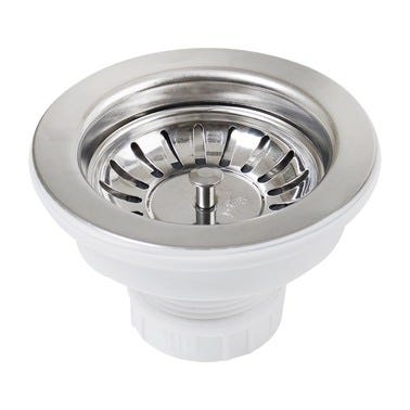 Bricomart VÁLVULA FREGADERO 115MM SIN REBOSADERO BLANCO TEKA