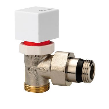 Bricomart VÁLVULA TERMOSTÁTICA DOBLE REGLAJE ESCUADRA MACHO Ø 1/2"