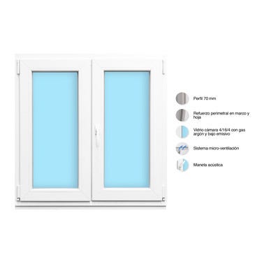 Bricomart VENTANA PVC OSCILOBATIENTE BLANCA 100X100CM