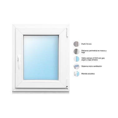 Bricomart VENTANA PVC OSCILOBATIENTE BLANCA 60X70CM DERECHA