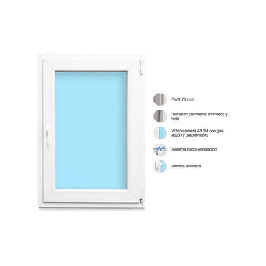 Bricomart VENTANA PVC OSCILOBATIENTE BLANCA 70X100CM