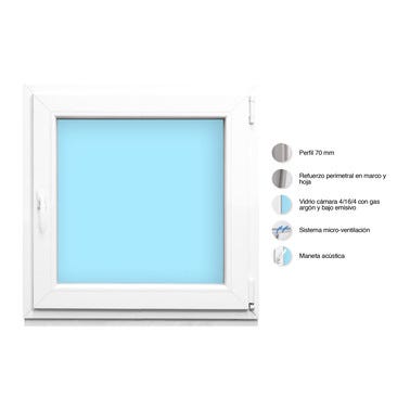 Bricomart VENTANA PVC OSCILOBATIENTE BLANCA 80X80CM