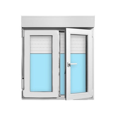 Bricomart VENTANA PVC OSCILOBATIENTE CON PERSIANA BLANCA 100X115CM