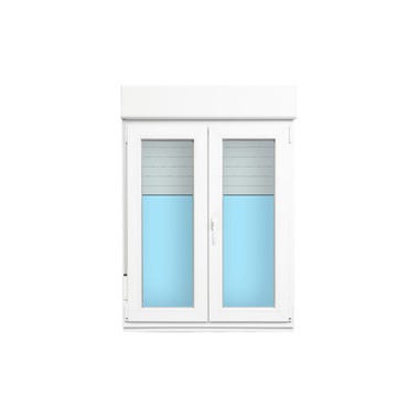 Bricomart VENTANA PVC OSCILOBATIENTE CON PERSIANA BLANCA 100X138CM