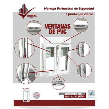 Bricomart VENTANA PVC OSCILOBATIENTE CON PERSIANA BLANCA 120X115CM