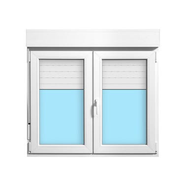 Bricomart VENTANA PVC OSCILOBATIENTE CON PERSIANA BLANCA 120X125CM