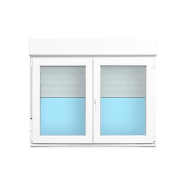 Bricomart VENTANA PVC OSCILOBATIENTE CON PERSIANA BLANCA 140X118CM