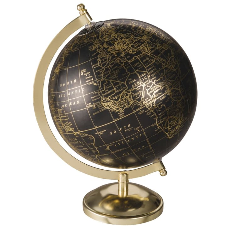 Maisons du Monde 5TH AVENUE - Globo terráqueo negro y dorado