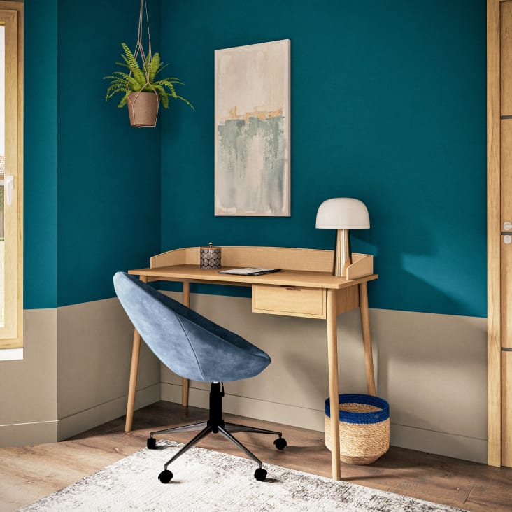 Maisons Du Monde ABSTRACT - Telar Gris Azul Y Dorado 45x90