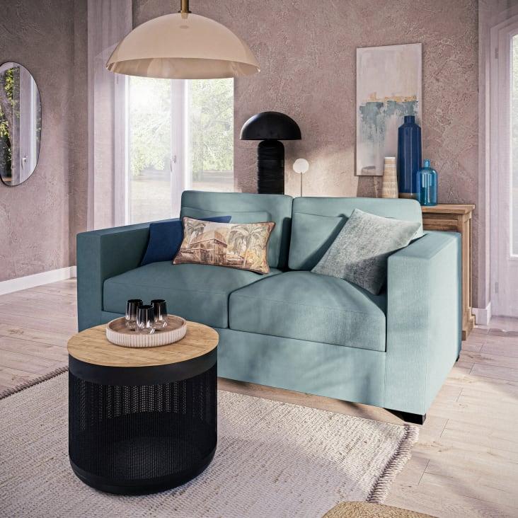 Maisons Du Monde ABSTRACT - Telar Gris Azul Y Dorado 45x90