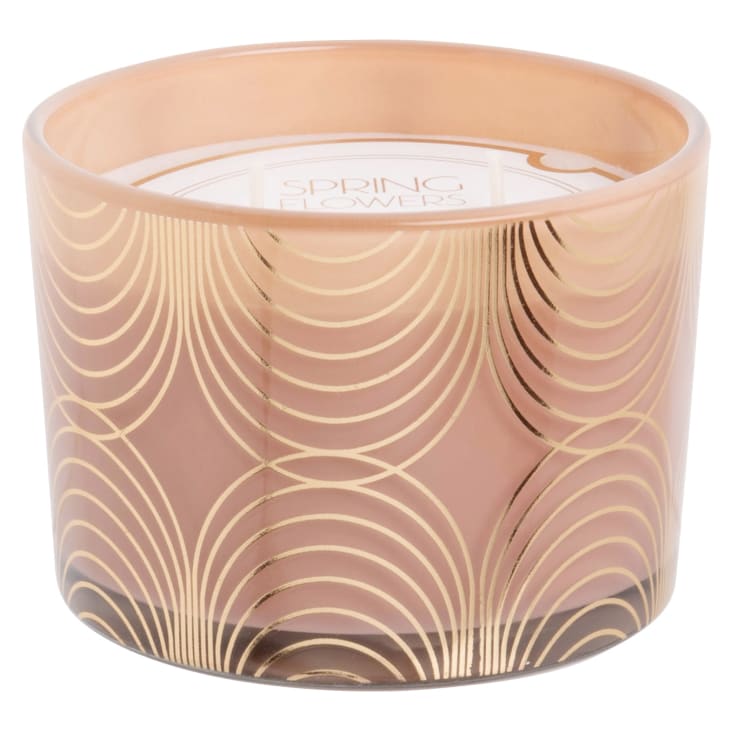 Maisons du Monde ADA - Vela perfumada en tarro de cristal con motivos dorados 320g